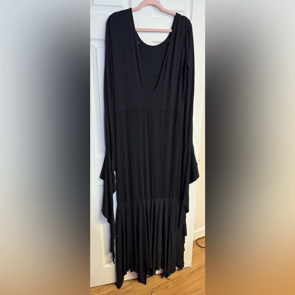 Amazon Flowy Witchy Women's Black Lace Back Maxi Dress Size XXL New - Picture 4 of 6